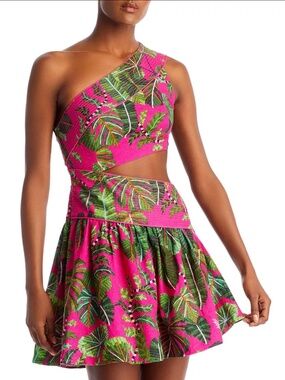 BNWT FARM RIO Leaves One Shoulder Mini Dress
